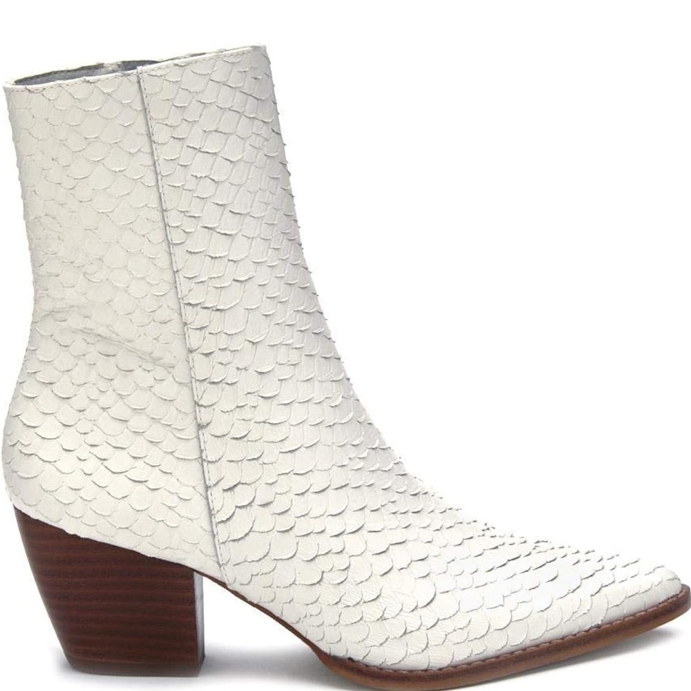 Matisse Caty Snake Boots White Natural